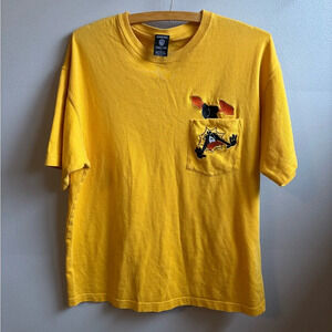 Warner Bros Studio Store Daffy Duck T-shirt Yellow Size Medium
